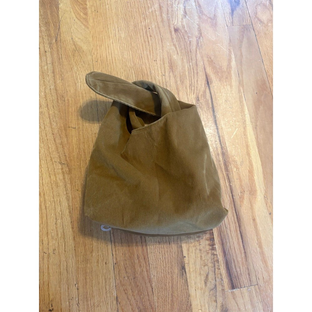 Merit Beauty Brown Corduroy Glam Signature Tie Bag Clutch